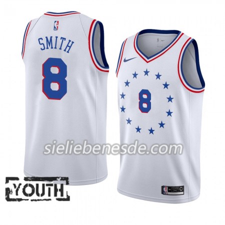 Kinder NBA Philadelphia 76ers Trikot Zhaire Smith 8 2018-19 Nike Weiß Swingman